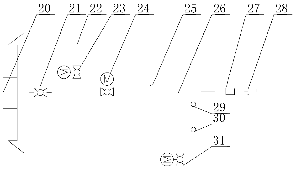 Harmful gas treatment device used for earth pressure balance shield and treatment method