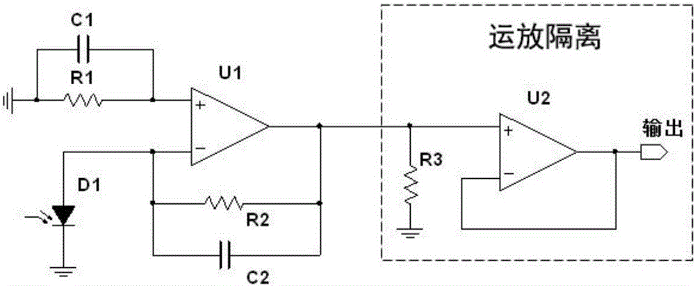 Broadband low-noise analog front end circuit for optical fiber instant fracture detection system