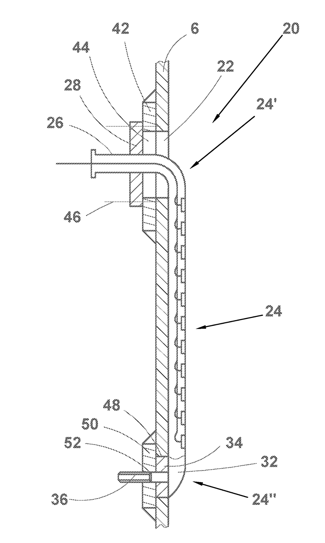 Probe for monitoring the surface level of a fluid in a vessel and a method of installing the probe in the vessel