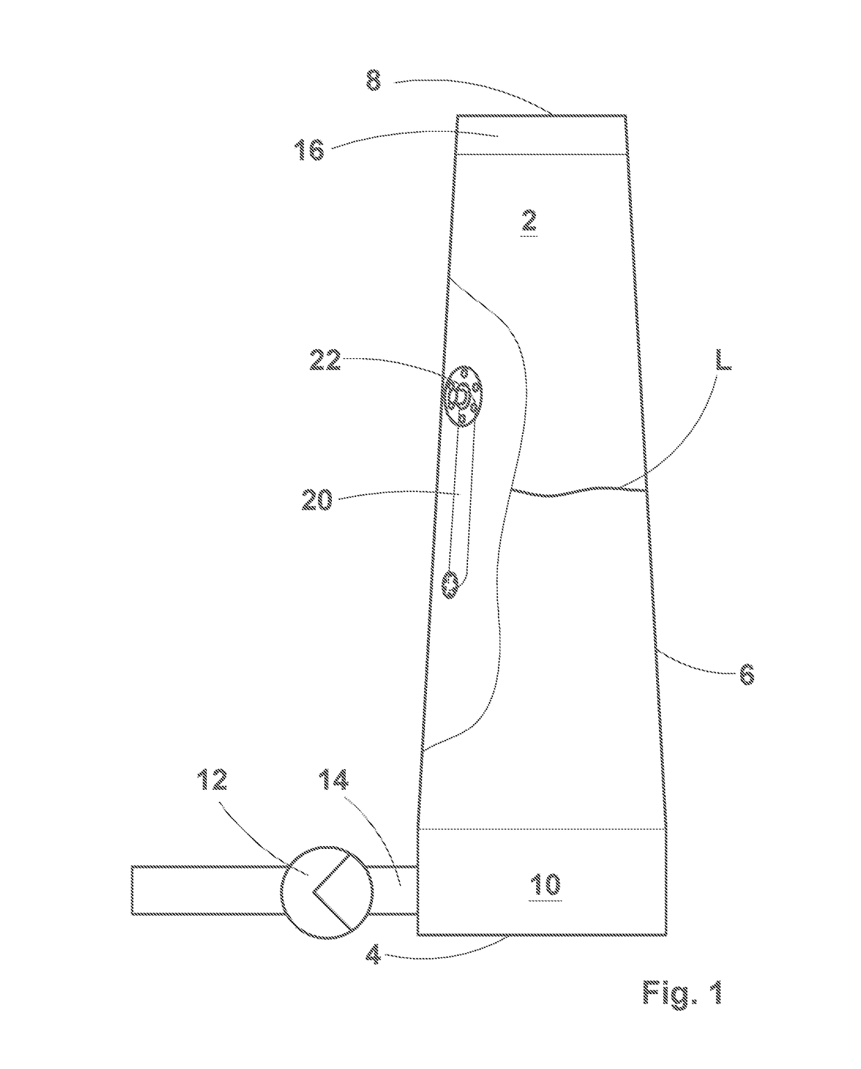 Probe for monitoring the surface level of a fluid in a vessel and a method of installing the probe in the vessel