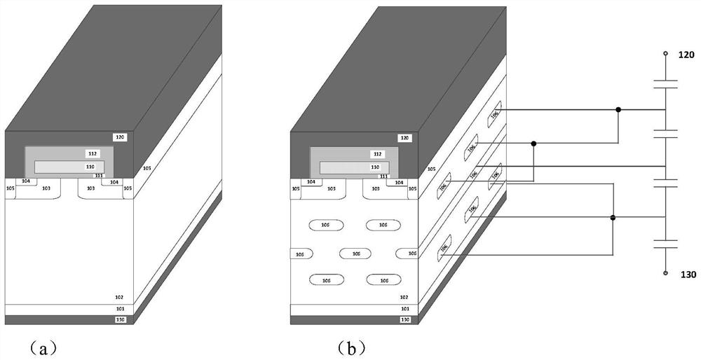 A radiation-hardened sic device structure based on distributed capacitance