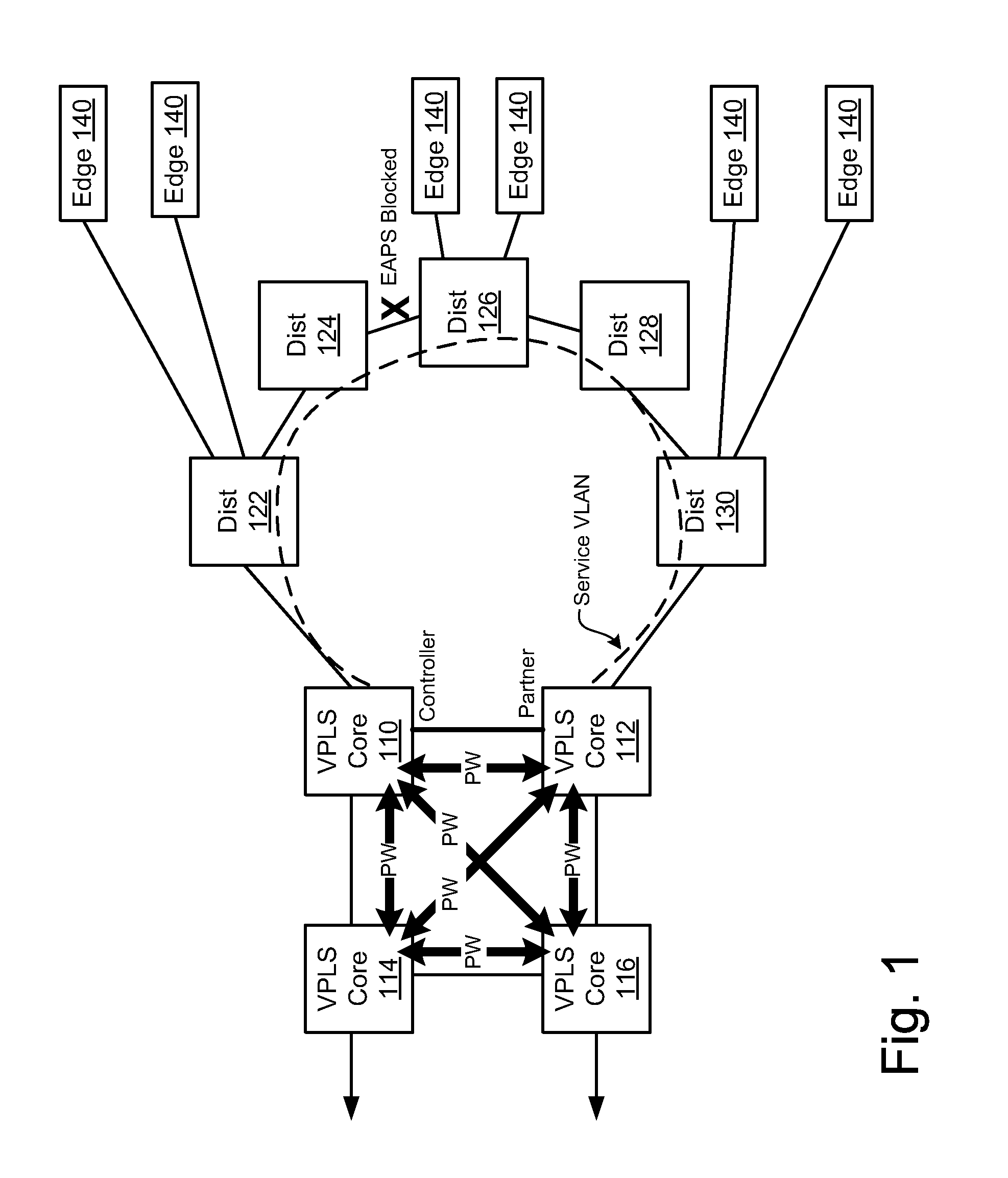 Redundant ethernet automatic protection switching access to virtual private LAN services