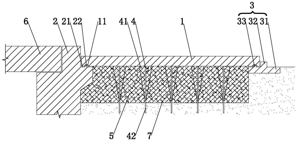 A kind of anti-subsidence structure and construction method of bridge head pavement