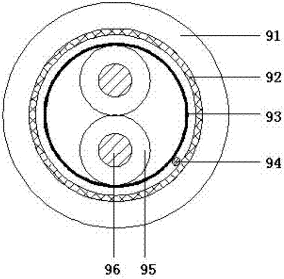 A radial high water pressure resistant cable for deep sea