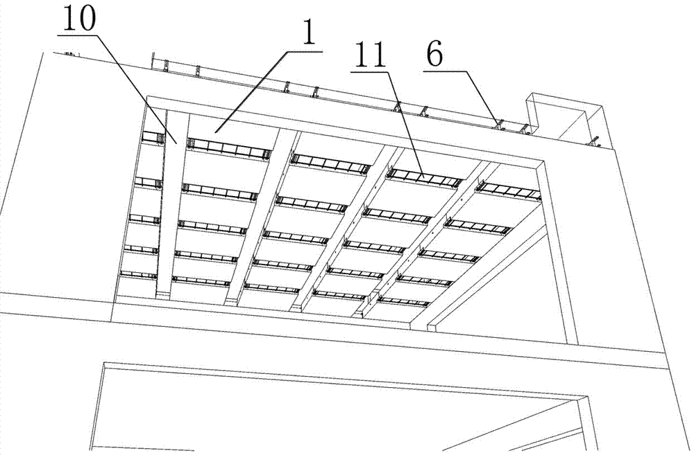 Floor structure formed by prefabricated trough plates and construction method