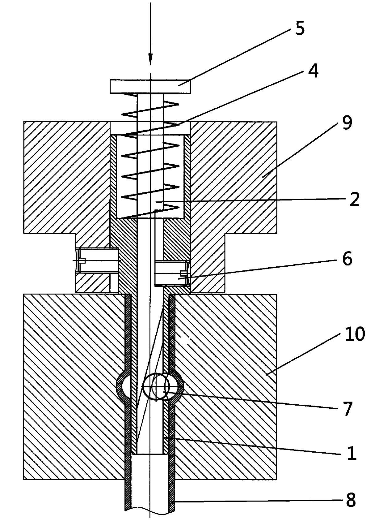 Machining device and method for annular bulge of aluminum alloy conduit connector