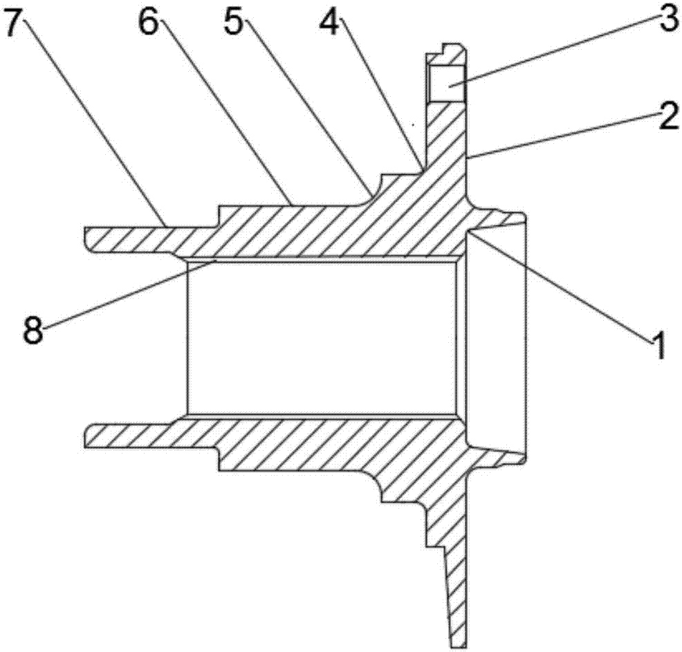 Method for machining high-rigidity inner ring flange of automobile hub bearing unit