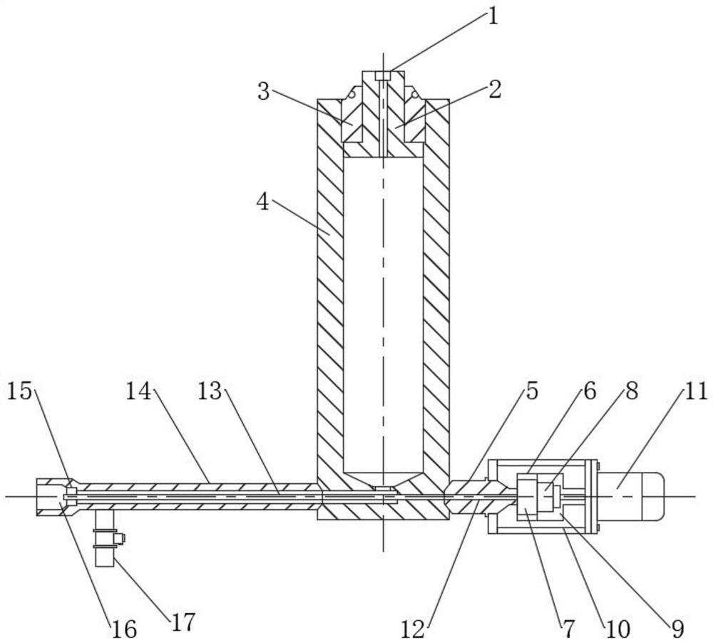 An ultra-high pressure pre-mixed abrasive jet abrasive amount adjustment feeding device