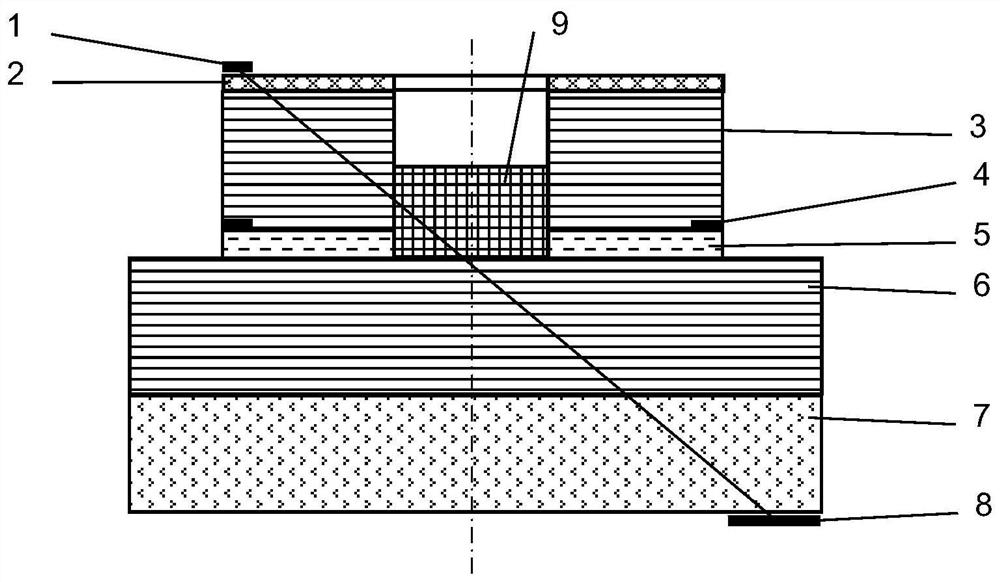 Vertical cavity surface emitting semiconductor laser with upper and lower electrodes arranged in staggered manner