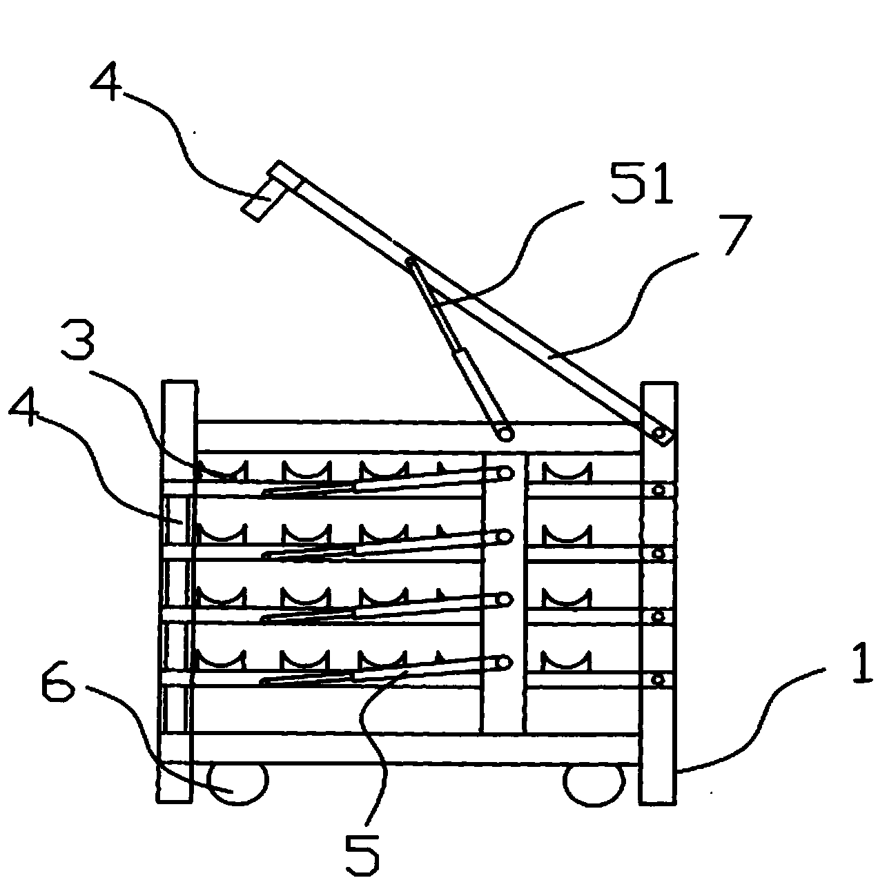 Shaft body placing frame