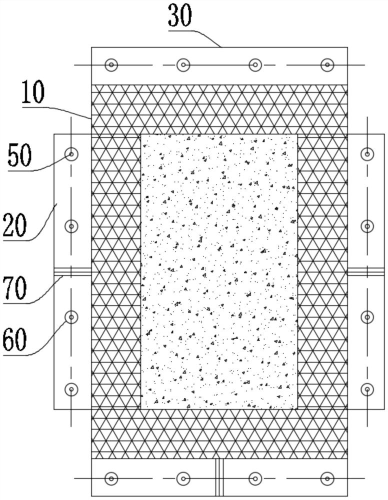 Shaping and gap plugging device and construction method thereof