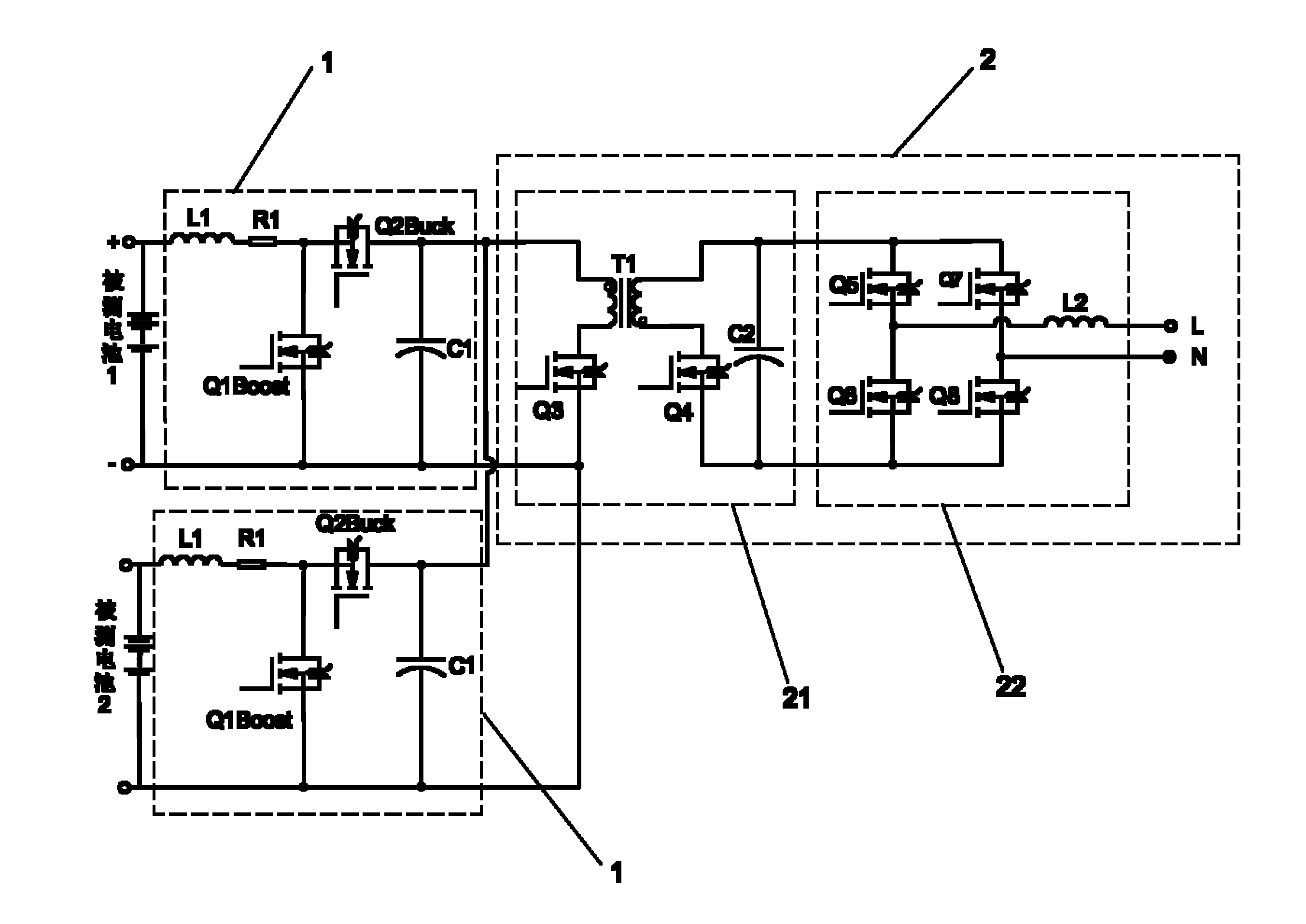 Method for energy-saving charging and discharging of cells and system for testing energy-saving charging and discharging of cells