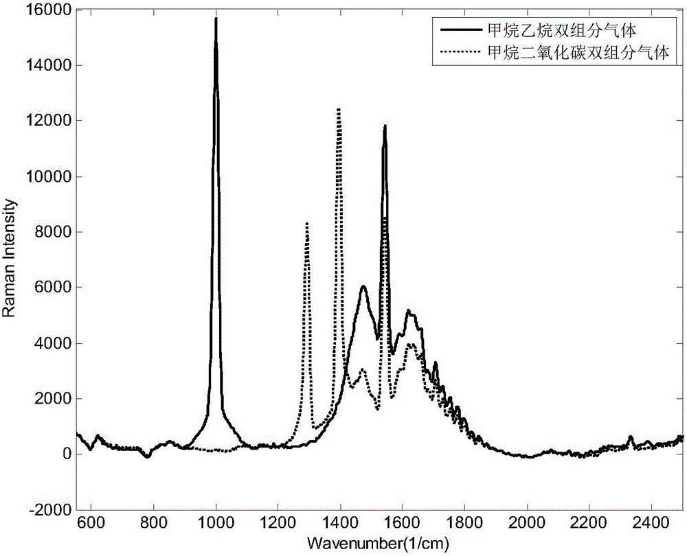 On-line gas Raman analysis method for natural gas components