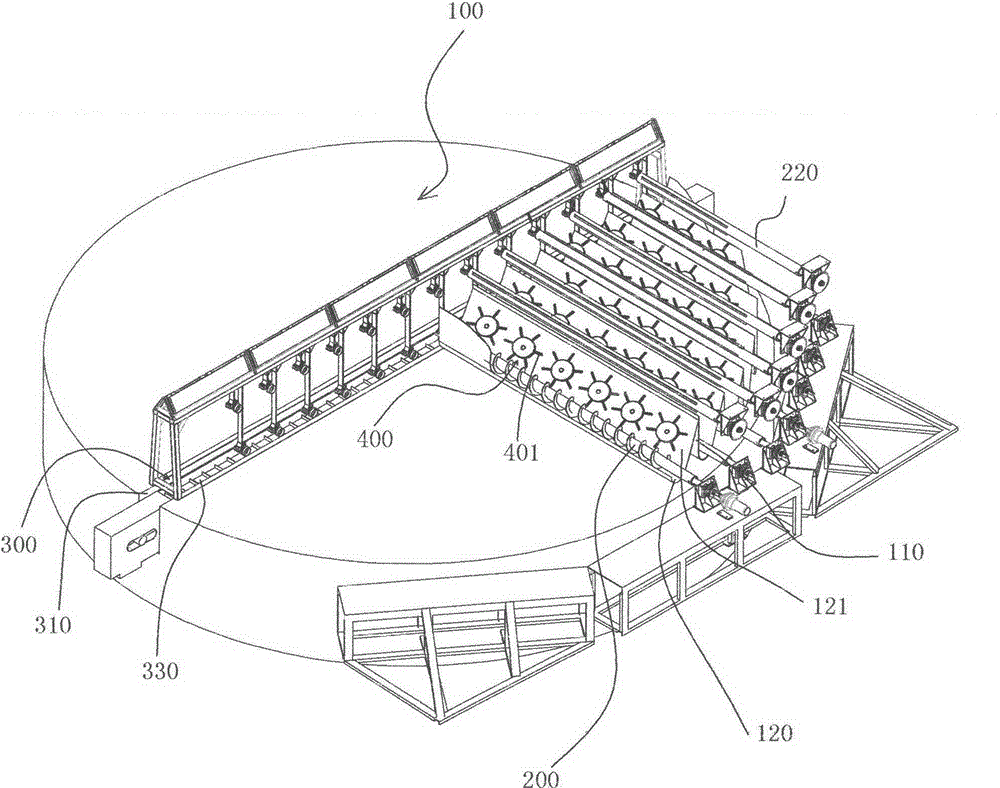 Material bin discharging device