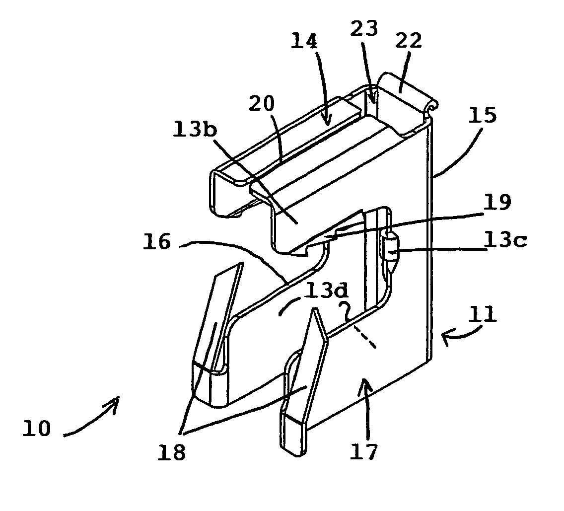 Attachment device for fixing various elements to a support