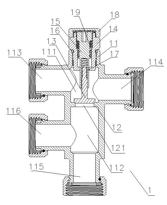 Water mixing device for floor heating