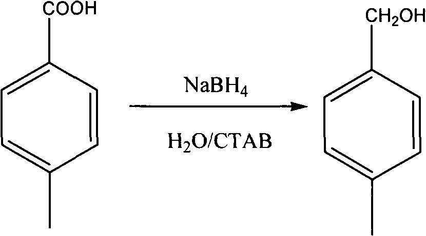 Method for reducing acid into alcohol by sodium borohydride