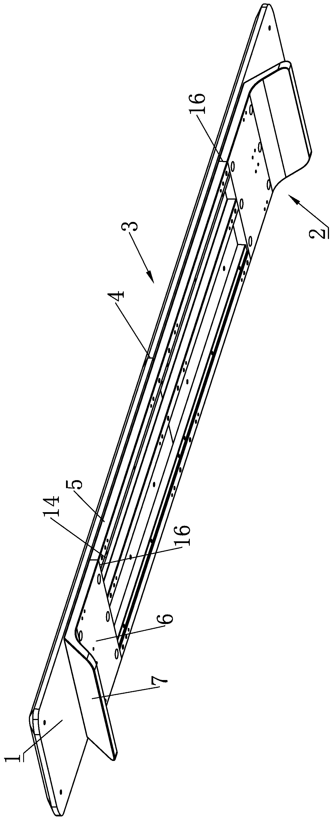 Large-span supporting structure for furniture