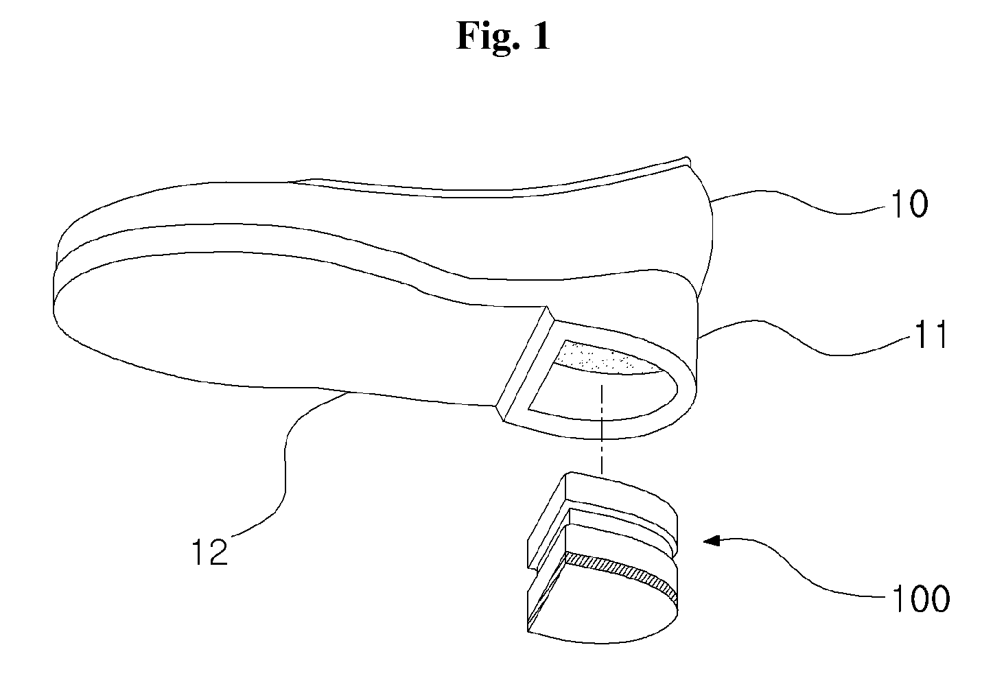 Shoe having detachable cushioning member