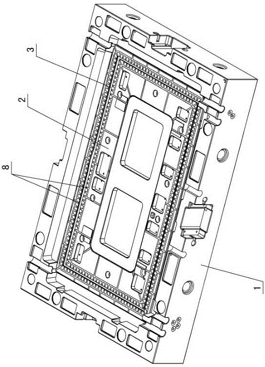 Injection mould and machining method for high-glossiness plastic part