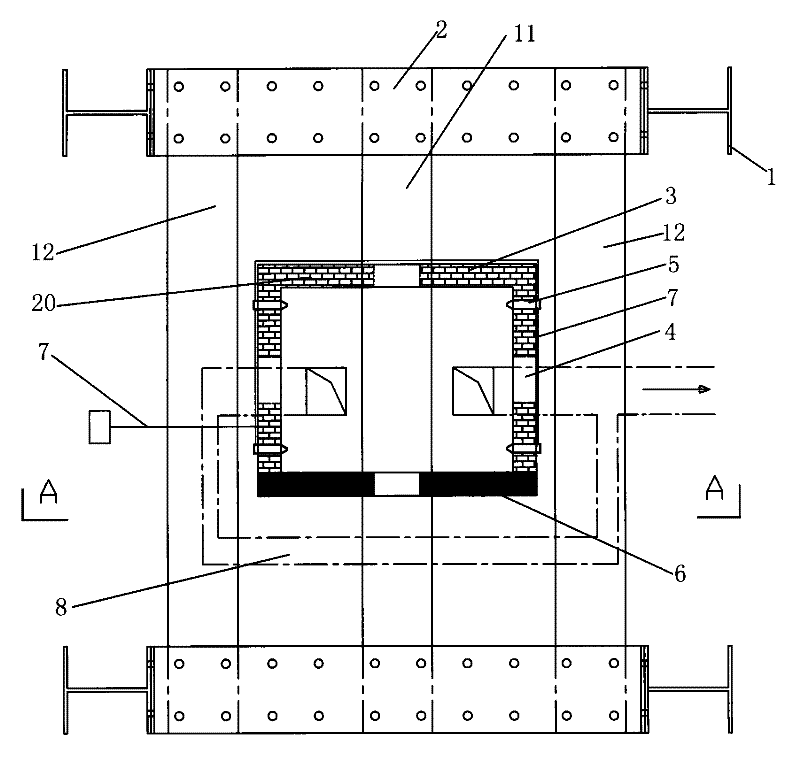 Universal test device for fire resistance of wall, column and frame joint structures