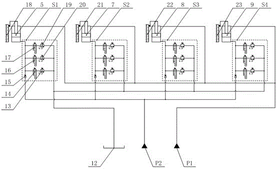 Passive type dynamic leveling control system of hydraulic machine and control method thereof