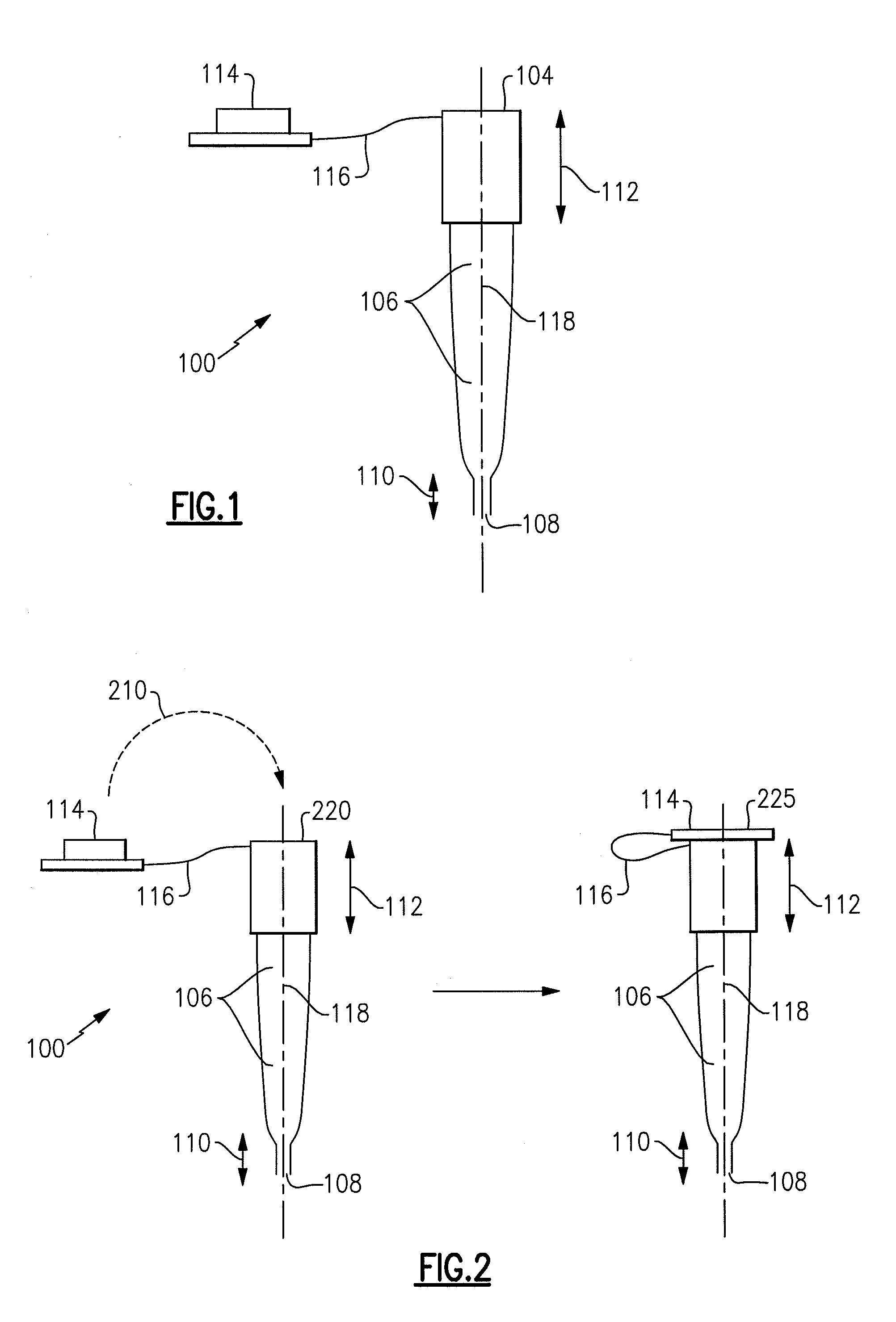 Use of fluid aspiration/dispensing tip as a microcentrifuge tube