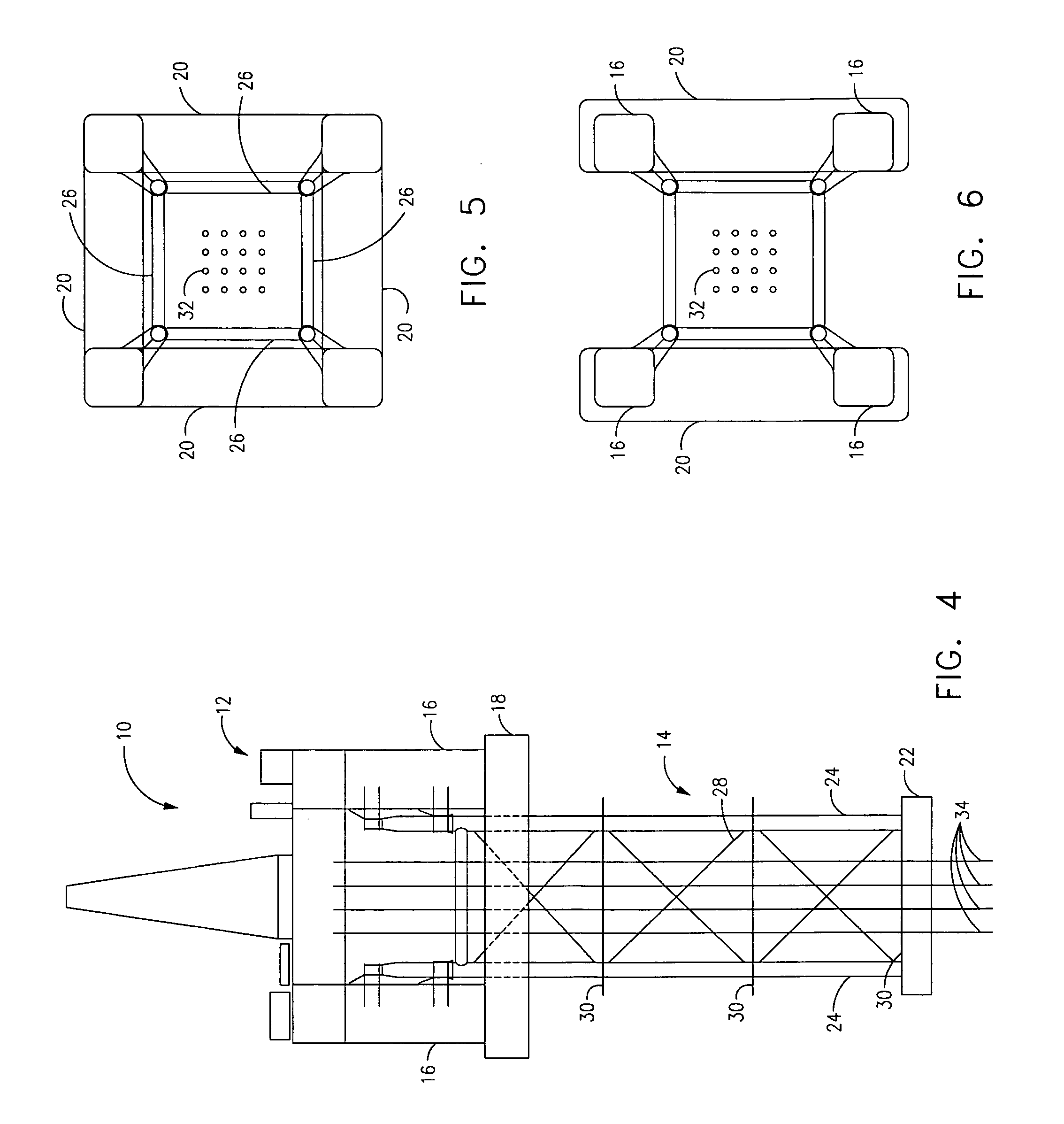 Truss semi-submersible offshore floating structure