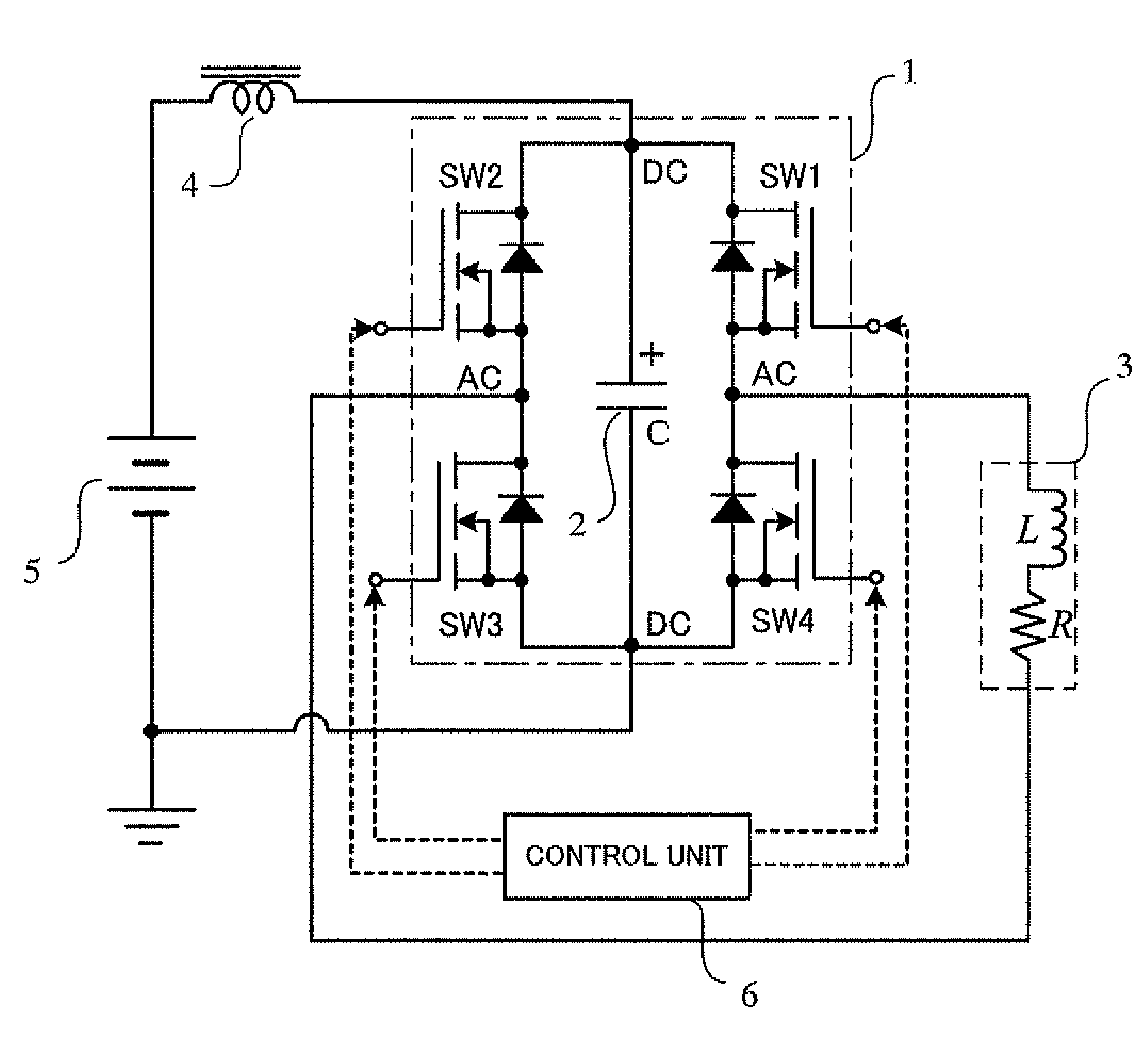 Electric power unit for induction heating