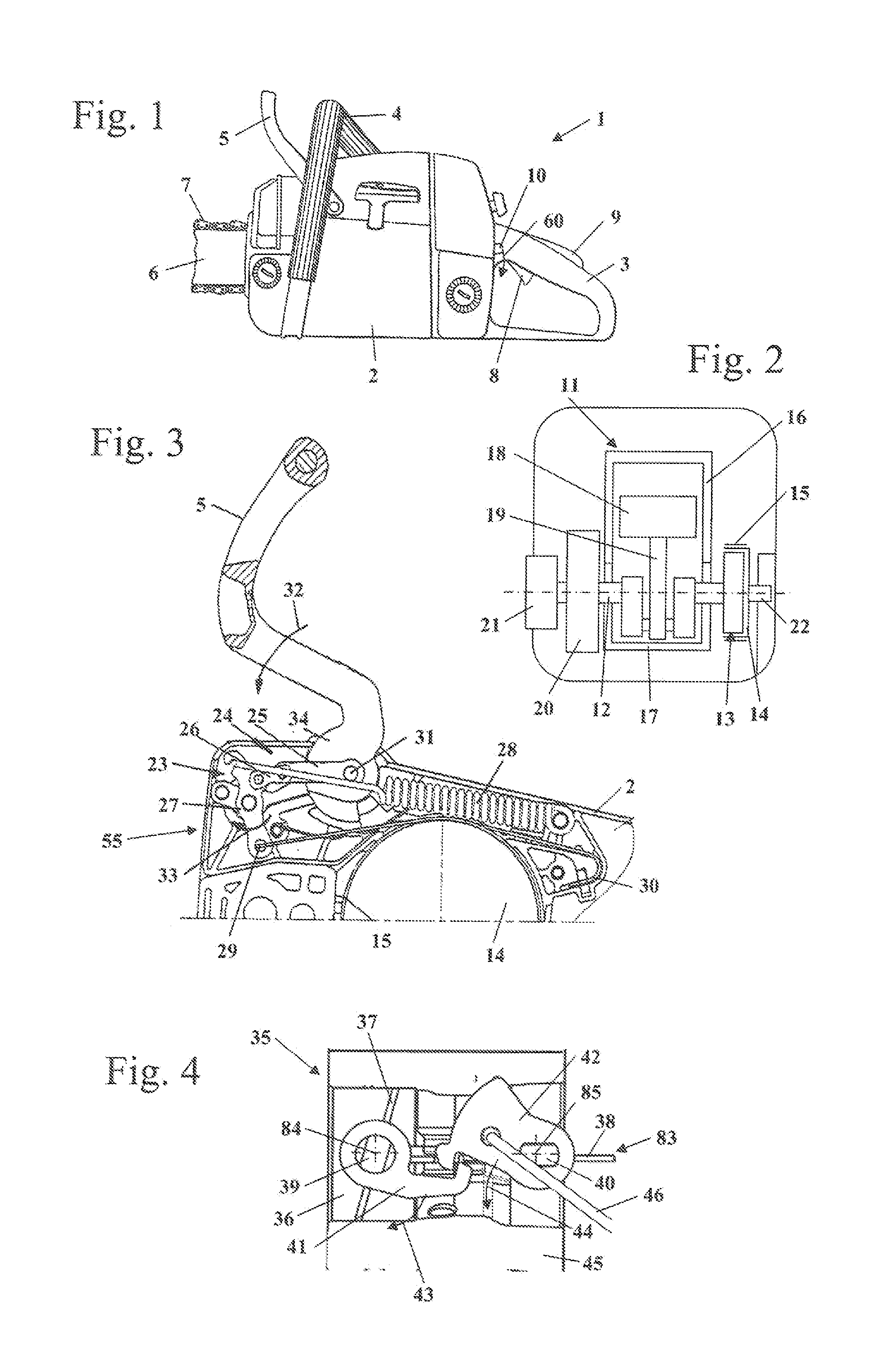 Work apparatus having a braking arrangement