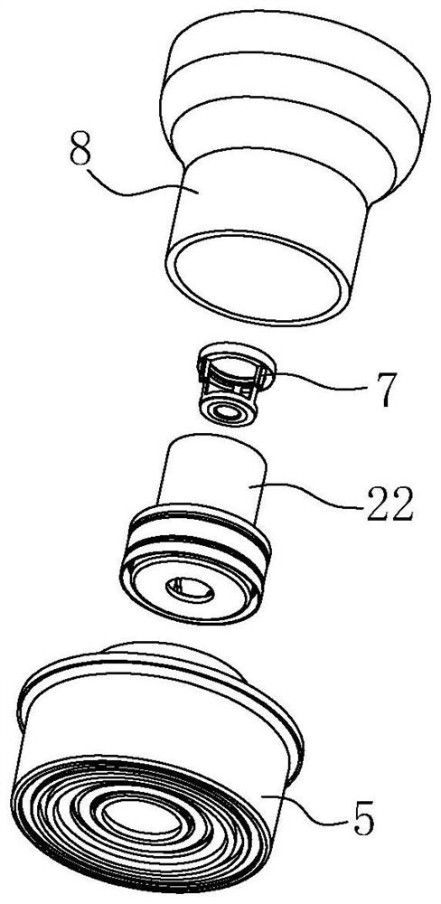 Pump head, pump core with pump head and palm pressure type building block pump tank with pump core