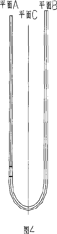 Cracking furnace with radiation furnace tubes configured in U-shaped structure