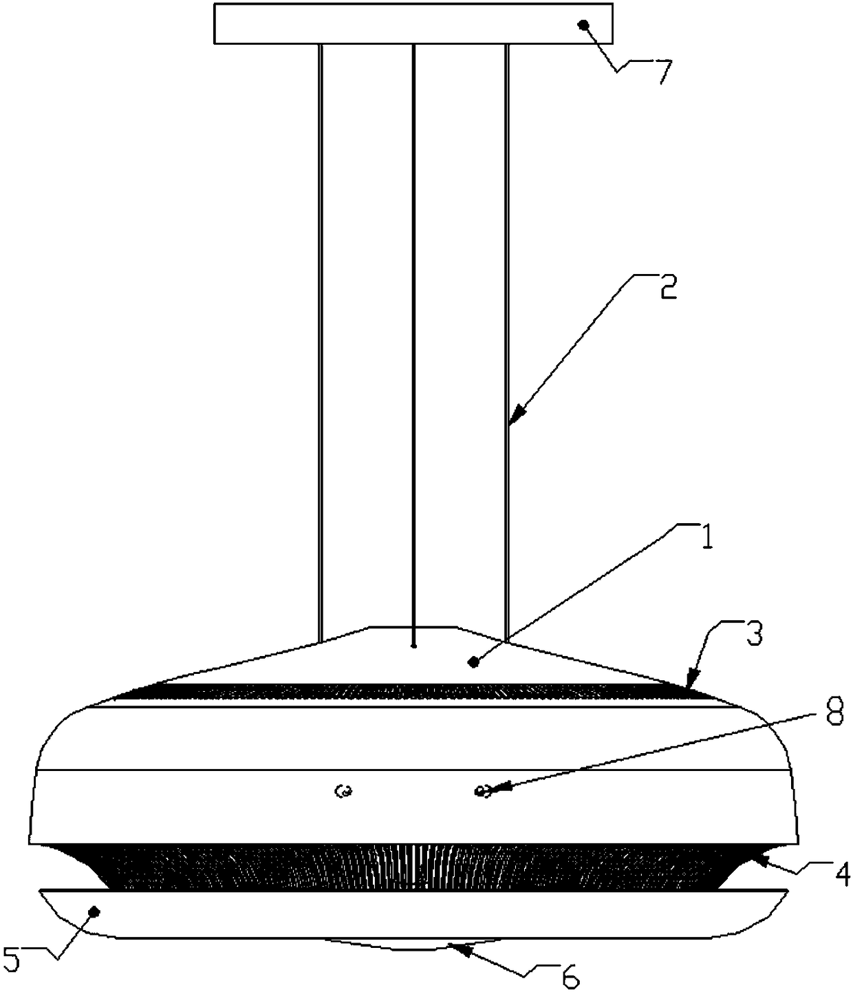 Pendant lamp range hood and control system for same