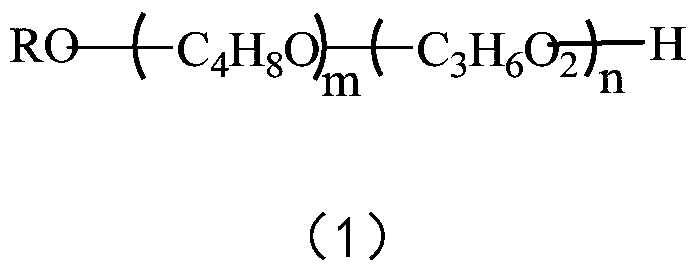 Fatty alcohol polyoxybutylene ether polyglycerol ether and preparation method and application thereof