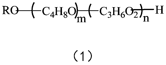 Fatty alcohol polyoxybutylene ether polyglycerol ether and preparation method and application thereof