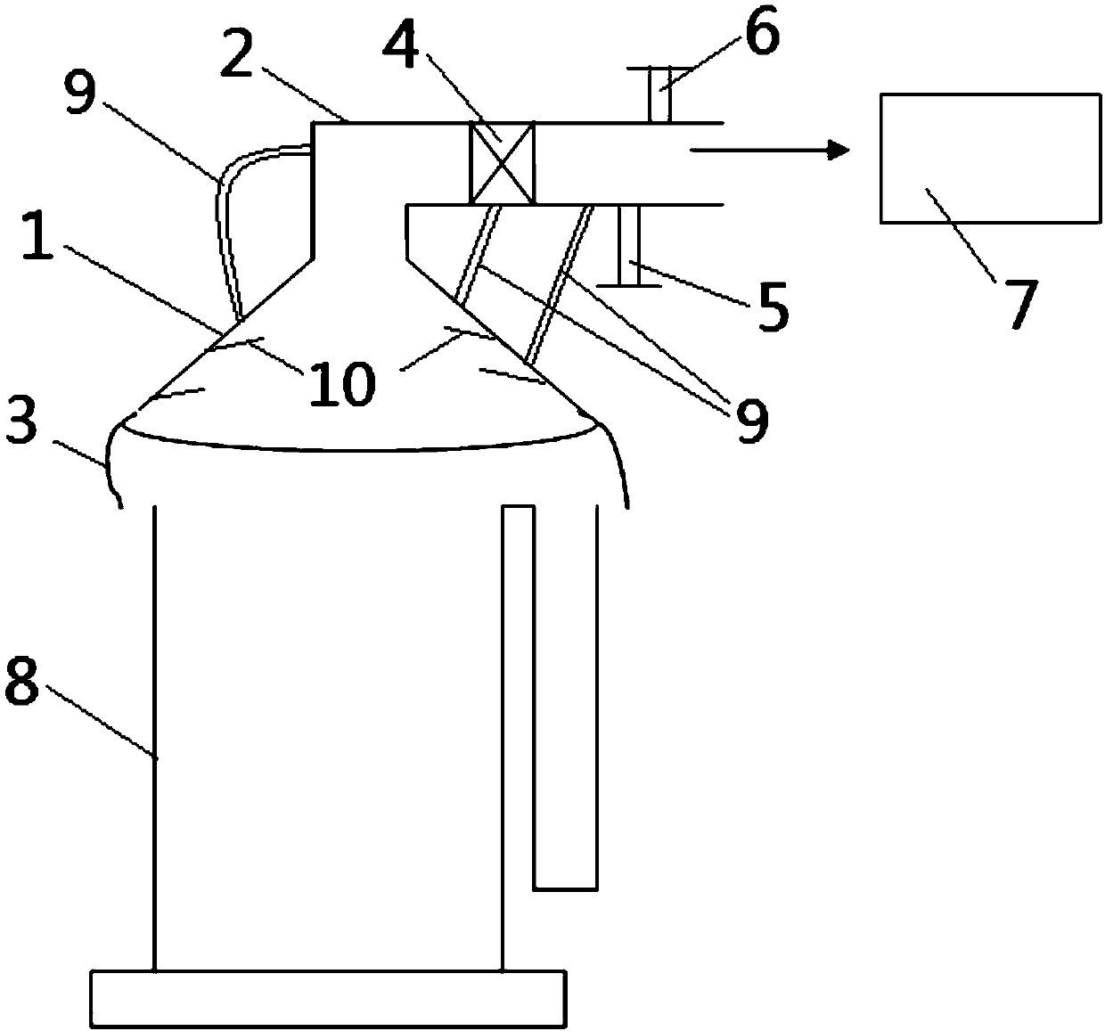 Efficient ammonium sulfate overflow groove tail gas treatment device