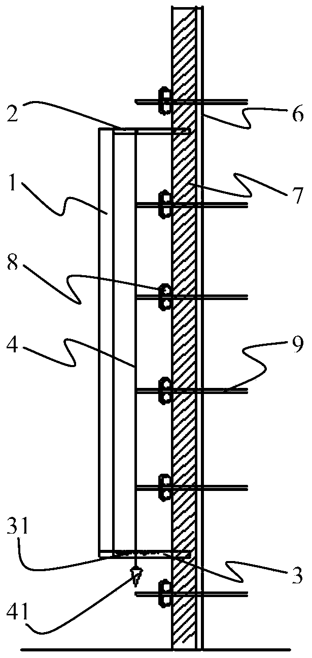 Device and method for detecting perpendicularity of template