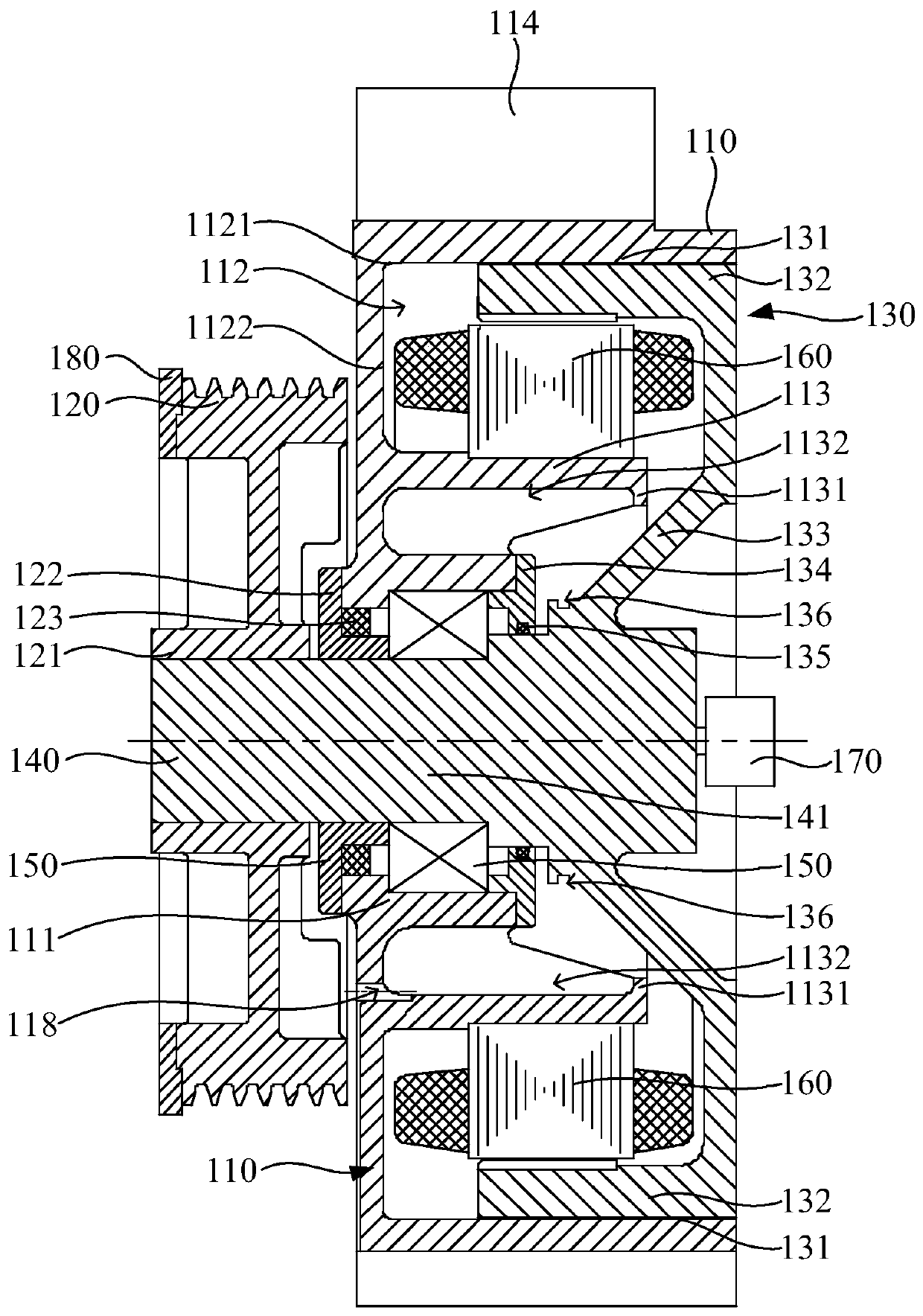 Permanent magnet synchronous traction machine for elevator