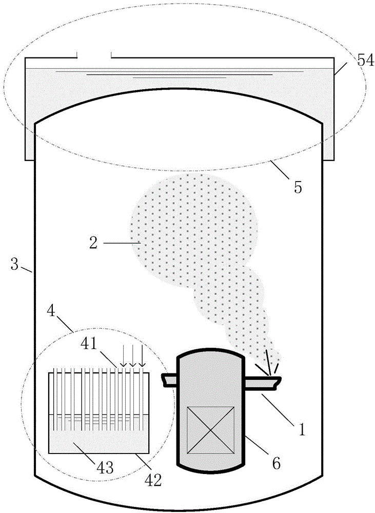 Passive containment cooling and pressure-reducing system