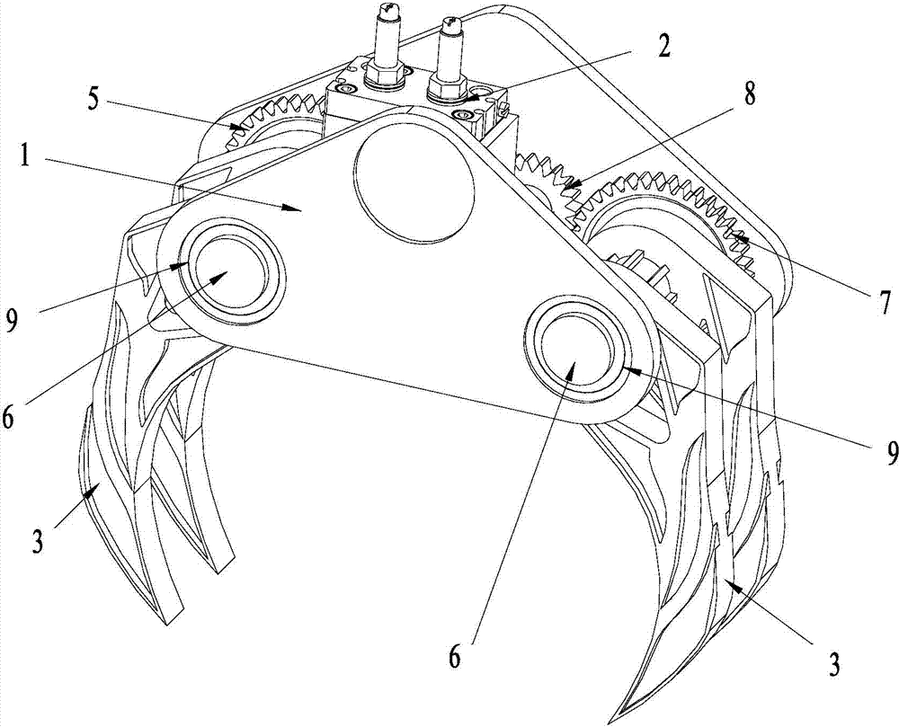 Robot gripper driven by gear