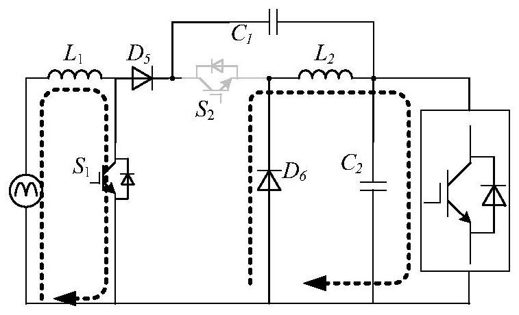 Small-capacitance power converter and power grid side electric energy quality control working method and bus voltage suppression control method thereof