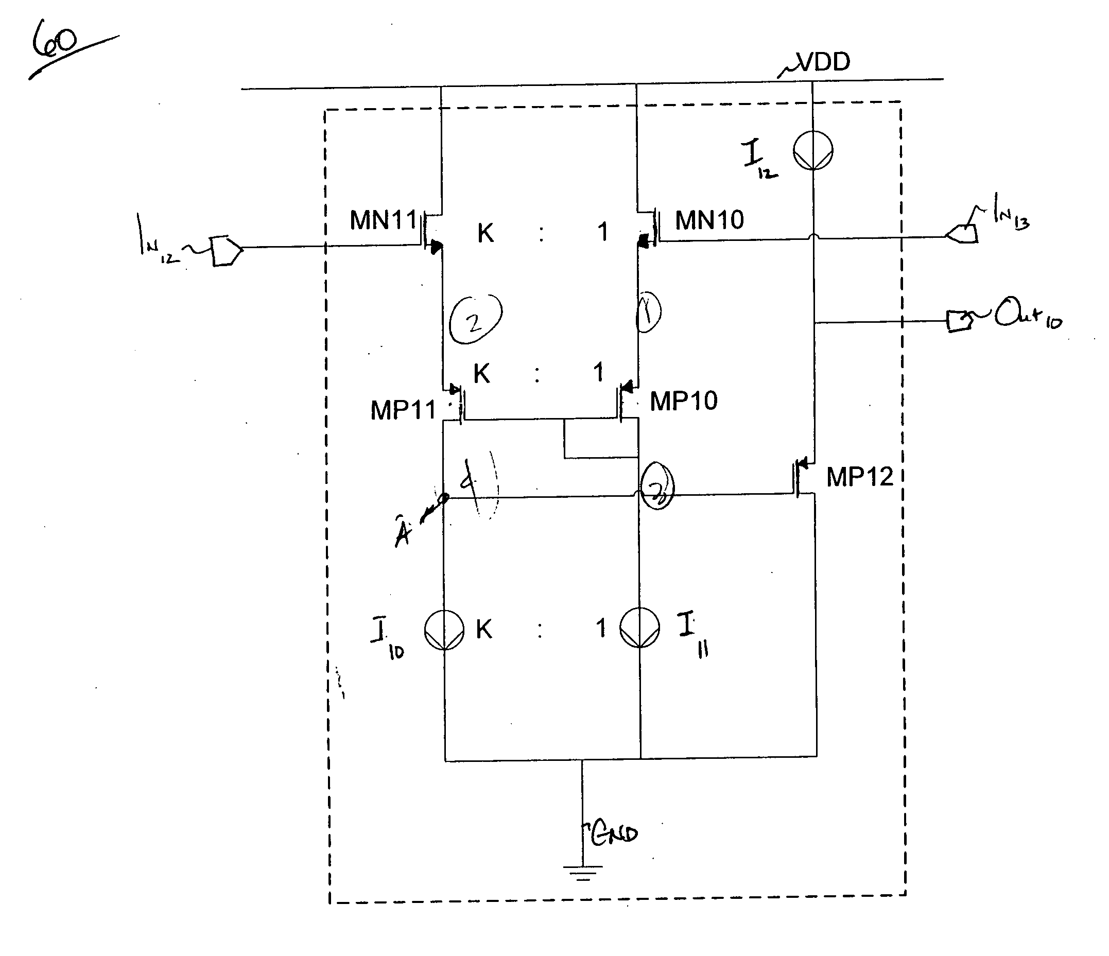 High-swing folded cascode having a novel gain-boost amplifier