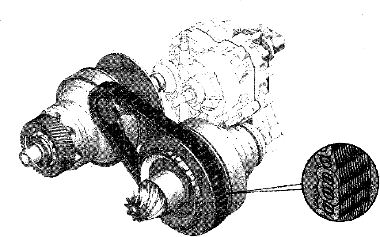 Chained infinitely variable speed transmission gear