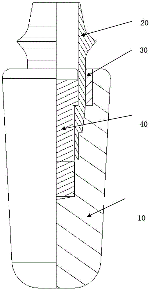 Connecting and sealing structure of oral implant-base