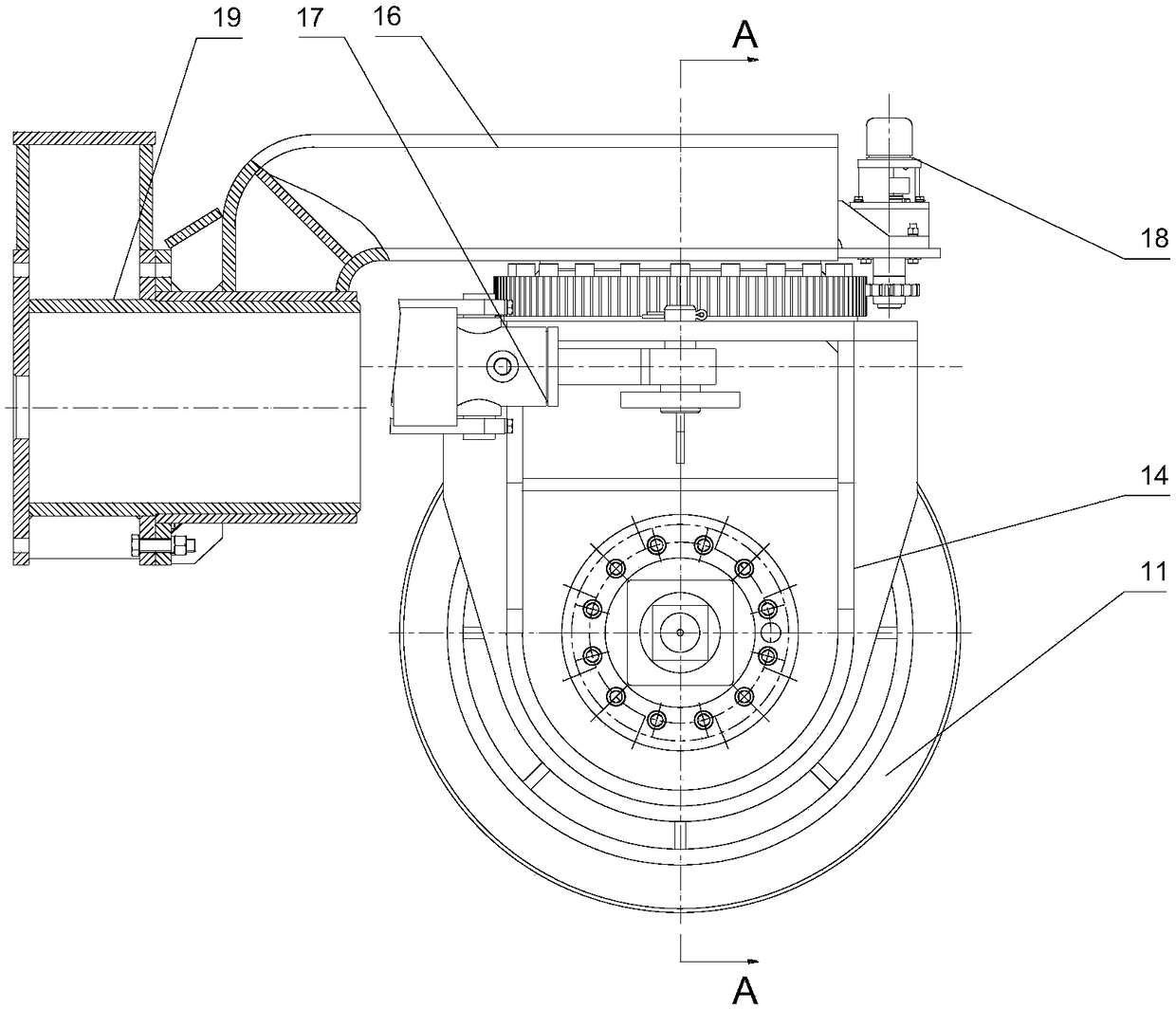 Tire type tunnel track laying crane and construction method