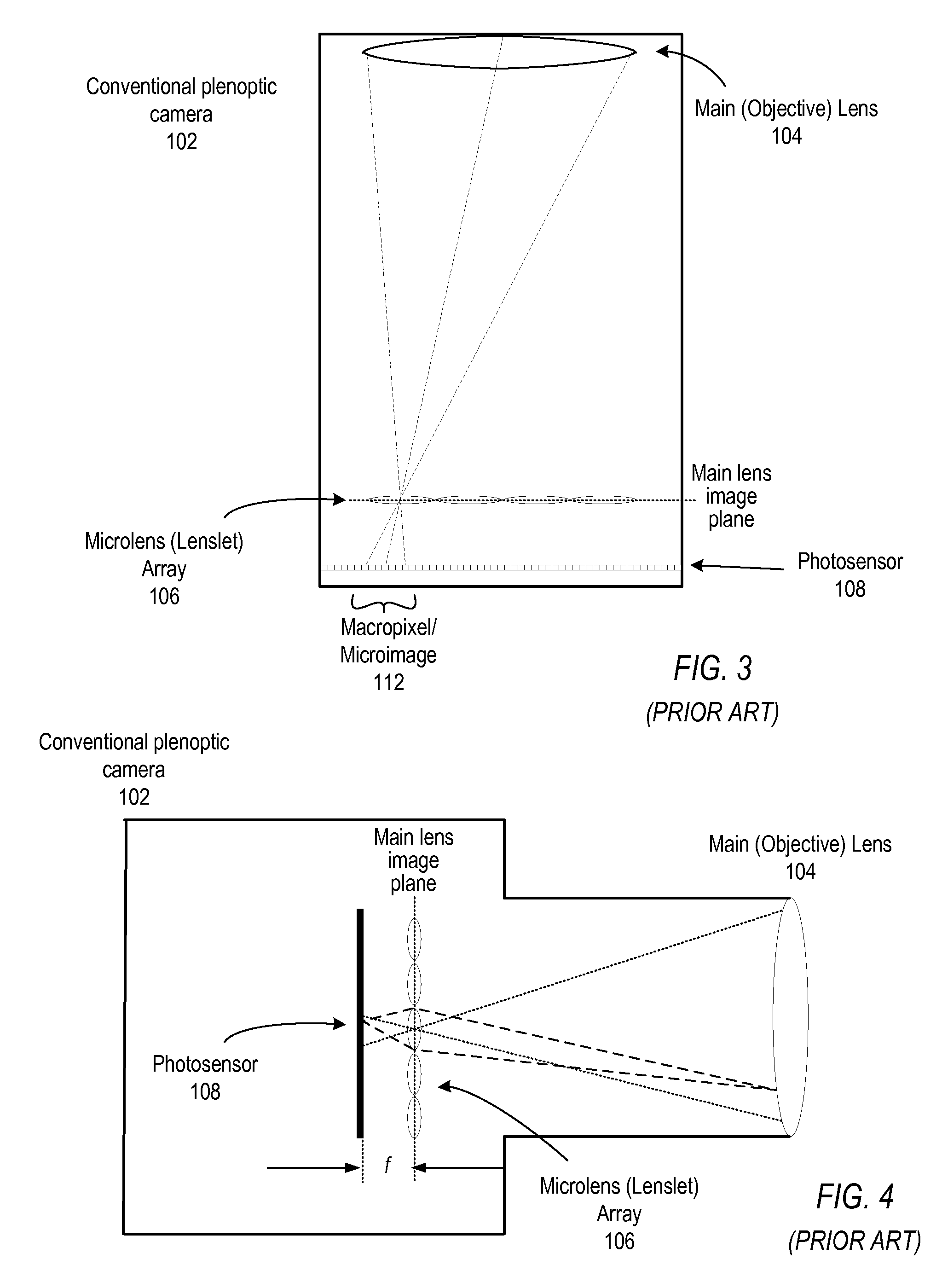 Focused Plenoptic Camera Employing Different Apertures or Filtering at Different Microlenses