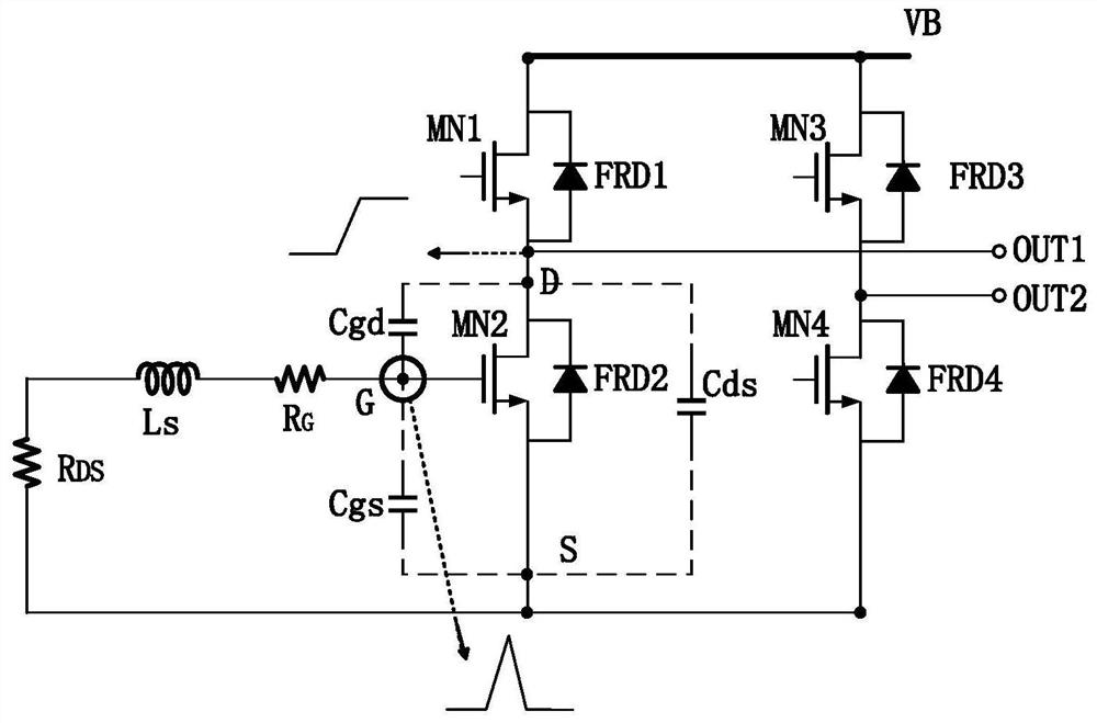 A dv/dt noise detection and elimination circuit