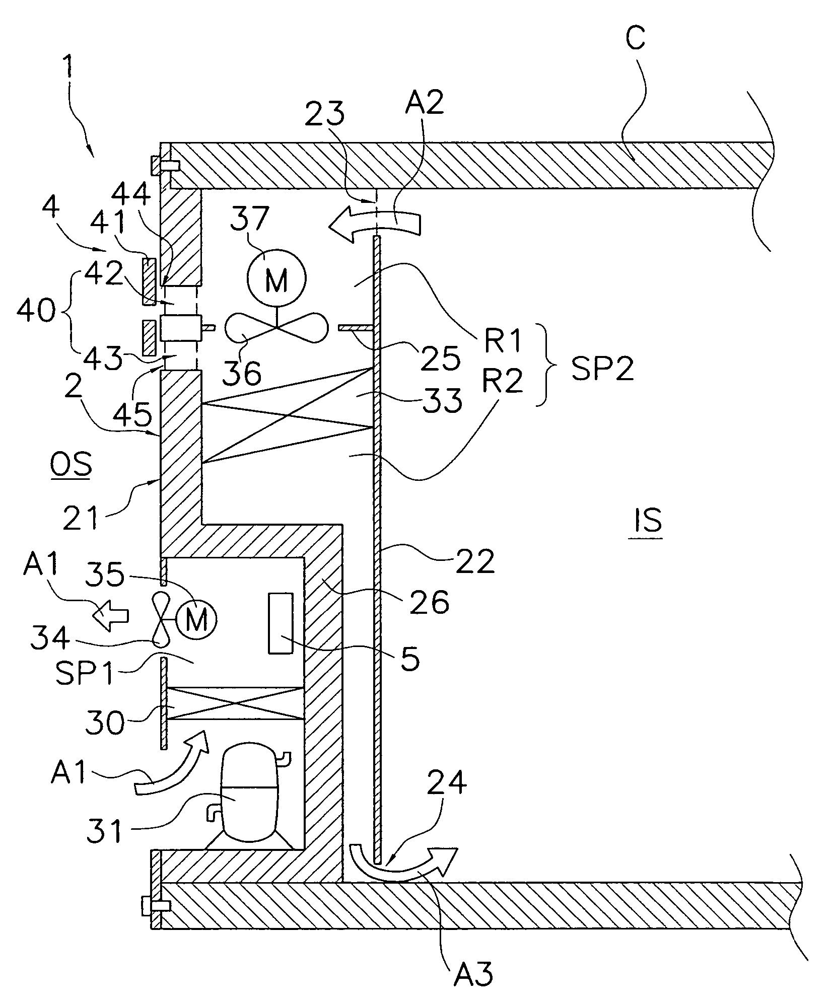 Refrigerator unit for container