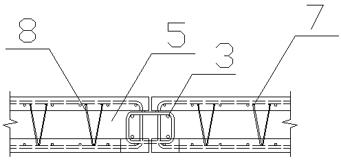 Joint connecting working method of a laminated-slab concrete composite precast component