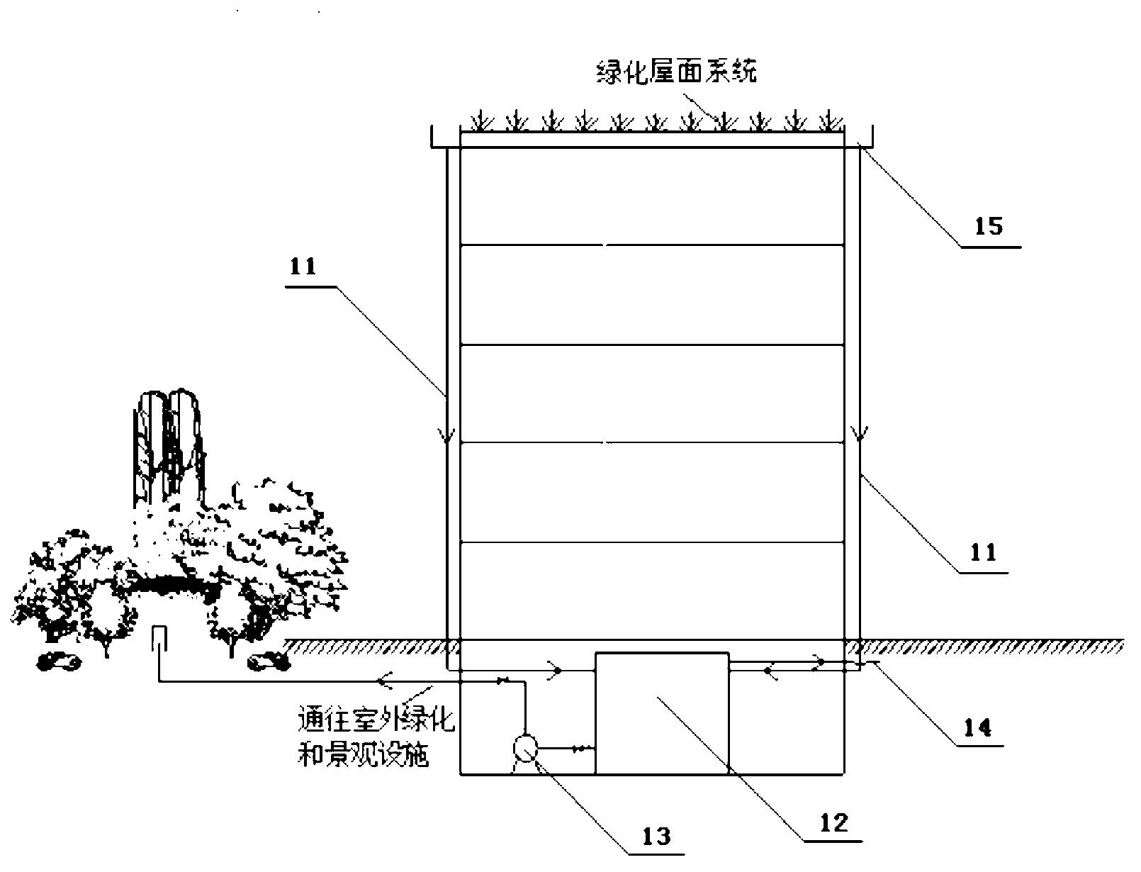 Roof rainwater collecting and recycling using system